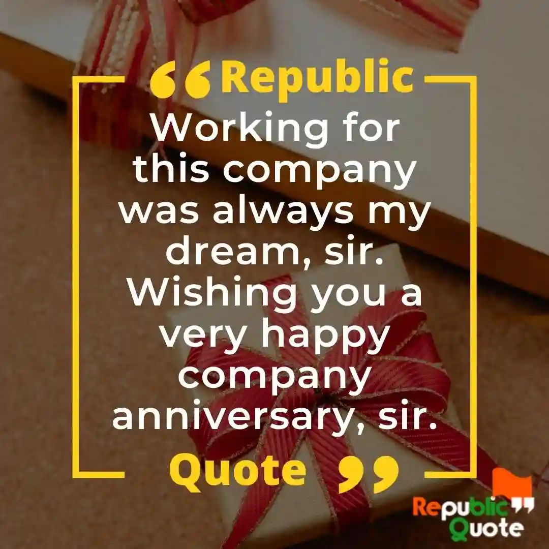 Company Anniversary Wishes to Boss