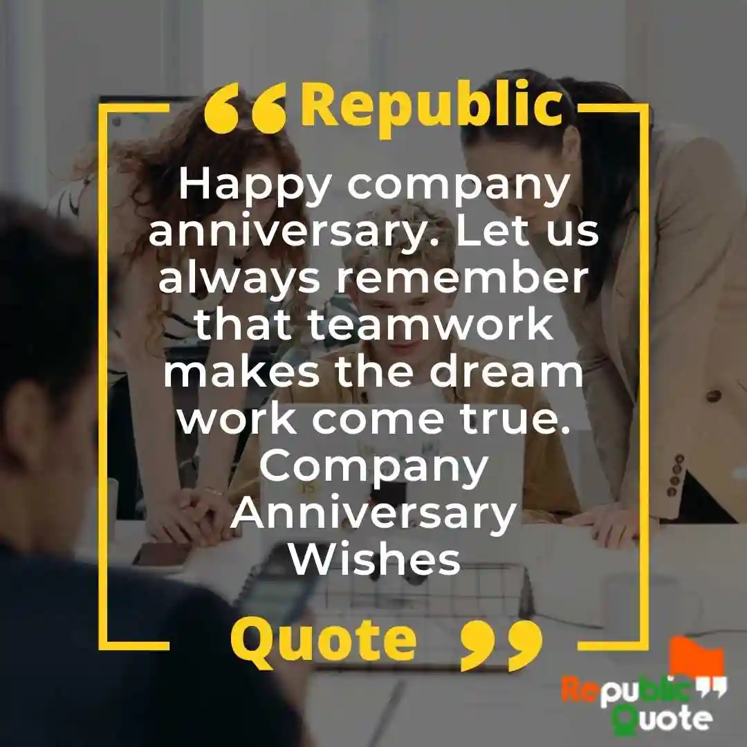 Company Anniversary Congratulations Message