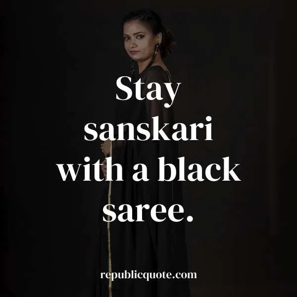 Black Saree Quotes for Instagram